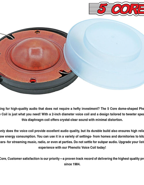 Load image into Gallery viewer, 5 Core Voice Coil Diaphragm • Phenolic 2&quot; Voice Coils • for Compression Horn Driver
