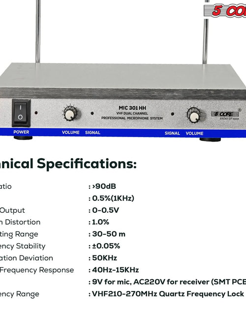 Load image into Gallery viewer, 5Core Wireless Microphones W 2 Headset Portable Mini Microfono Inalambricos + Receiver 165Ft Range
