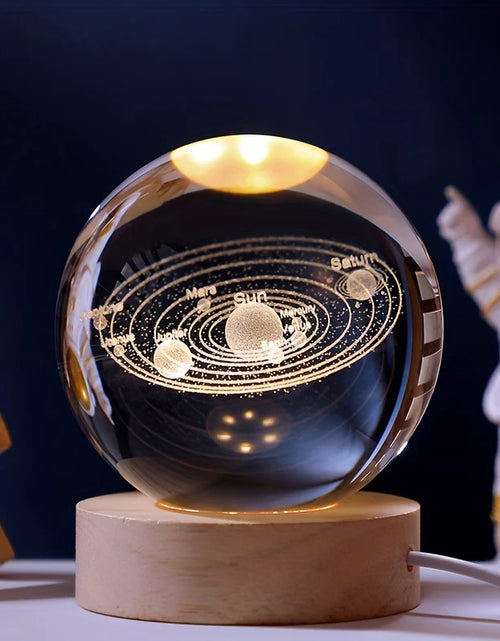Load image into Gallery viewer, 3D Solar System Nightlight, Crystal Glass Ball Light Holiday Gifts
