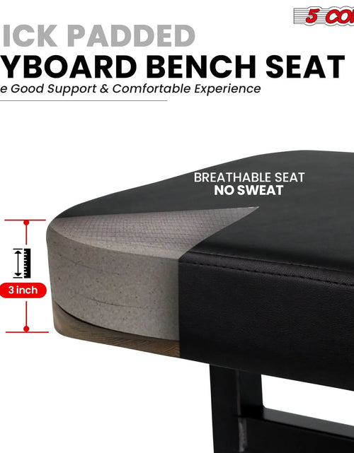 Load image into Gallery viewer, 5CORE Keyboard Bench Piano Stool Thick Padded Seat Height Adjustable Keyboard Chair
