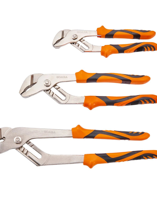 Load image into Gallery viewer, VEVOR 3-Piece Groove Joint Pliers Set, 12/10/8 Inch, Heat-Treated High Carbon Steel Water Pump Pliers, Button Quick Adjustable Pliers for Home Repair, Gripping, Nuts, Bolts, Pipes, Fittings
