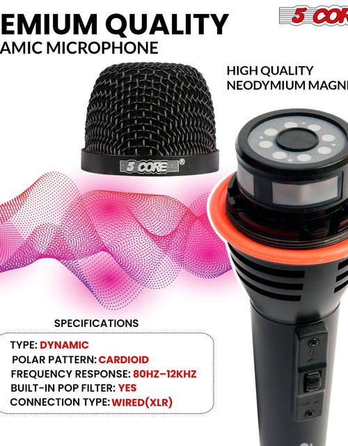 Load image into Gallery viewer, 5Core XLR Microphone Dynamic Mic Karaoke Singing Studio Mics Handheld Microfono
