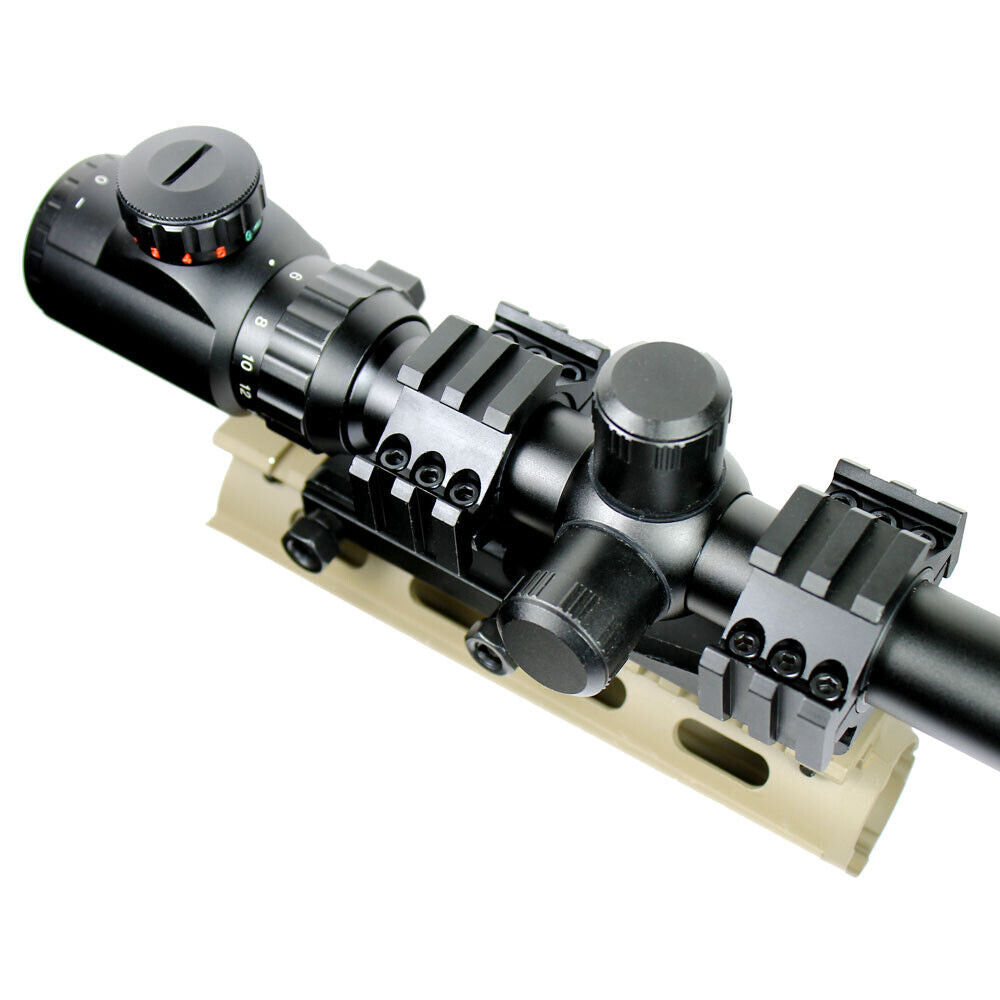 6-24X50 Hunting Rifle Scope Red Green Dual Illuminated with PEPR Mount Sunshade