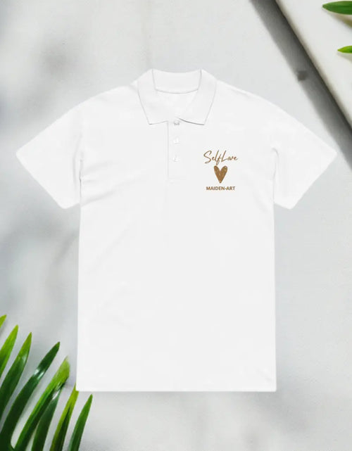 Load image into Gallery viewer, Self Love Premium Pique Polo Shirt with Old Gold Embroidery

