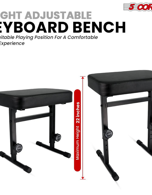 Load image into Gallery viewer, 5CORE Keyboard Bench Piano Stool Thick Padded Seat Height Adjustable Keyboard Chair
