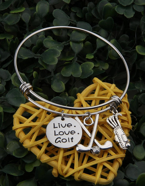 Load image into Gallery viewer, Golf Bracelet Live Love Golf Expandable Charm Bracelet Golf Jewelry Gift for Golf Lover/Golf Club/Golf Team
