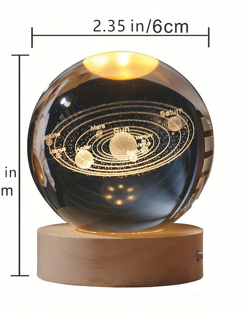 Load image into Gallery viewer, 3D Solar System Nightlight, Crystal Glass Ball Light Holiday Gifts
