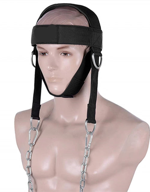 Load image into Gallery viewer, Head Neck Trainer Adjustable Neck Exerciser Head Harness Weight Lifting Belt Head Training Belt for Fitness Head Injury Recovery
