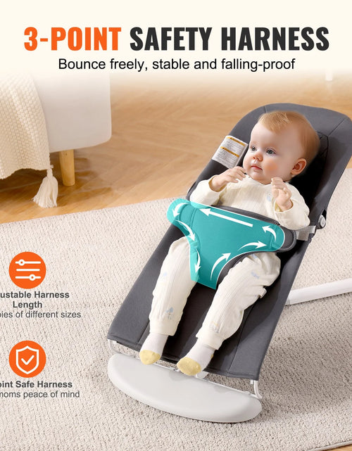 Load image into Gallery viewer, VEVOR Baby Bouncer Folding Bouncer Seat Chair for Babies with 2 Reclining Angles

