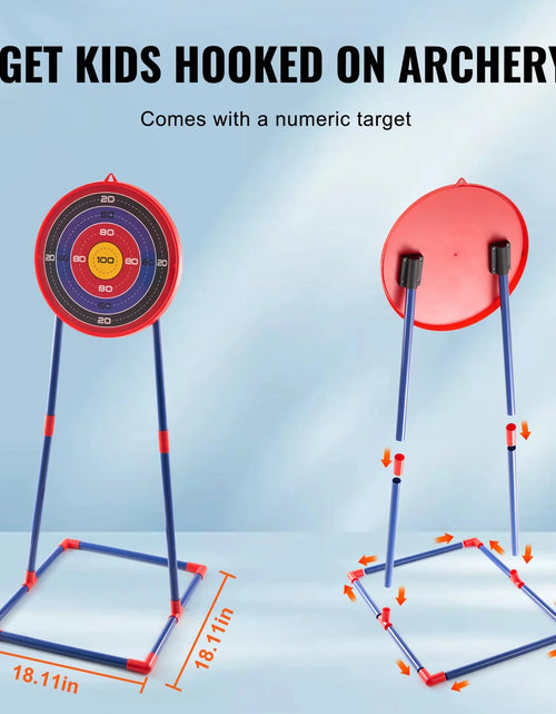Load image into Gallery viewer, VEVOR Bow and Arrow Set for Kids, 2 Pack LED Light up Archery Set with 20 Suction Cup Arrows, Standing Target, 2 Quivers, 2 Guns, 20 Soft Bullets, 3 Target Cans, Outdoor Toy for Boy &amp; Girl 6+ Year Old
