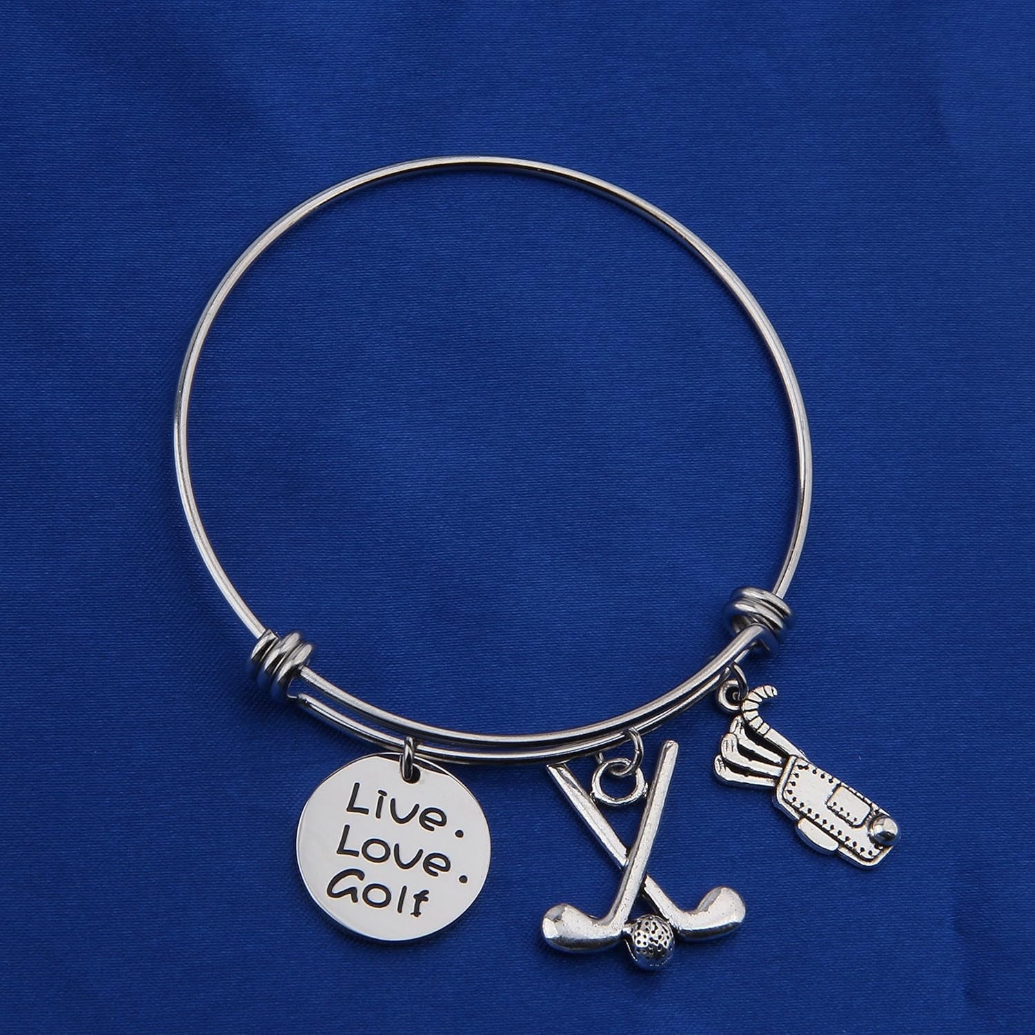 Golf Bracelet Live Love Golf Expandable Charm Bracelet Golf Jewelry Gift for Golf Lover/Golf Club/Golf Team