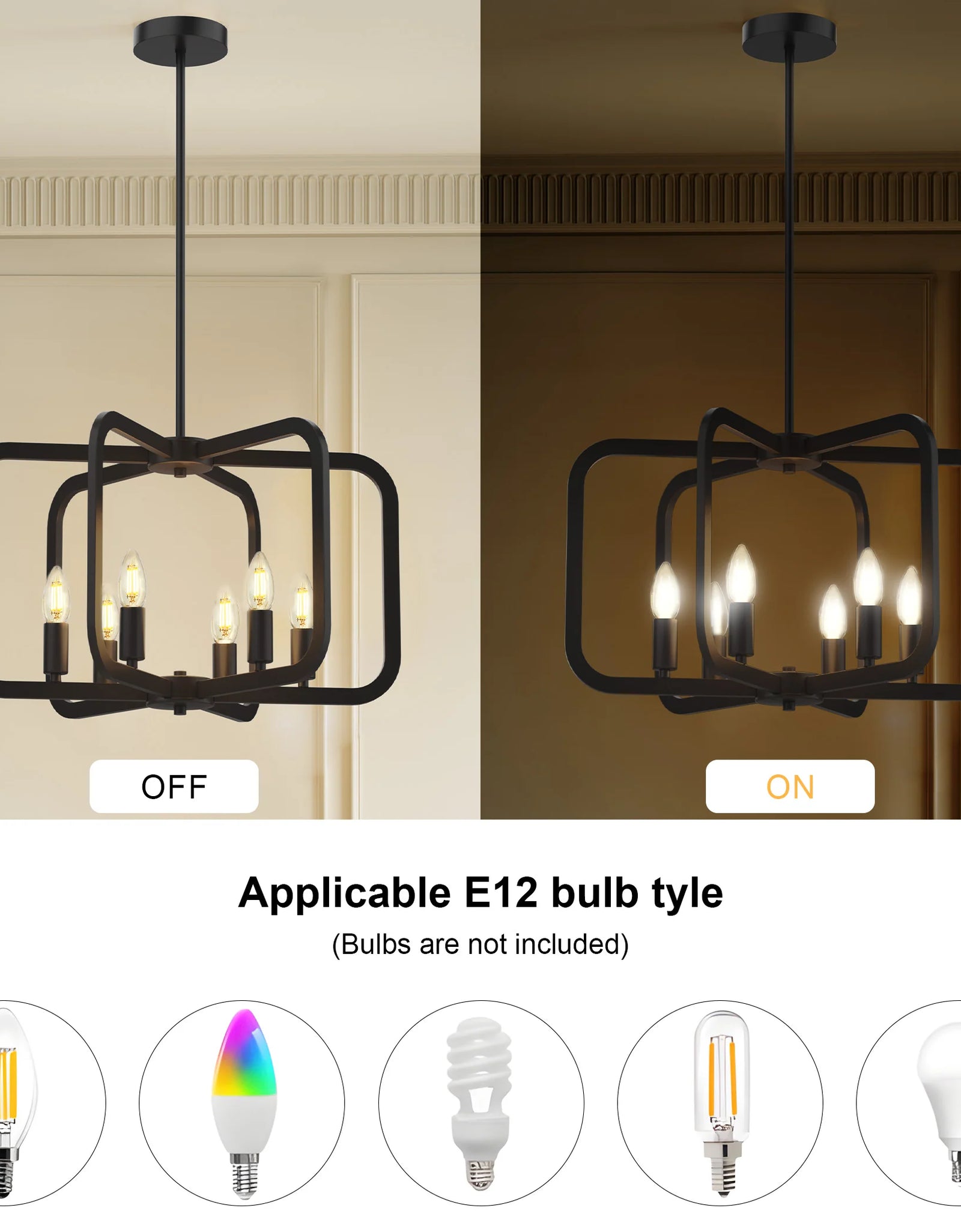 Electronic Candle Chandelier Light Fixture