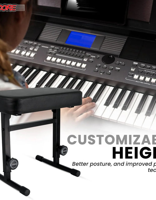 Load image into Gallery viewer, 5CORE Keyboard Bench Piano Stool Thick Padded Seat Height Adjustable Keyboard Chair
