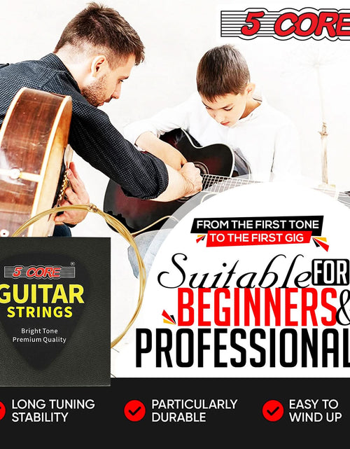 Load image into Gallery viewer, 5Core Acoustic Guitar Strings 0.010-0.047 Steel Gauge Heavy Duty W Bright Tone for 6 String Guitars
