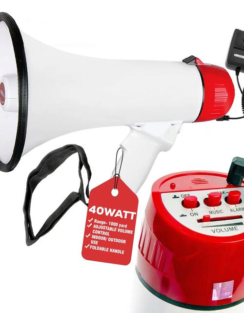 Load image into Gallery viewer, 5Core Megaphone Bullhorn Speaker 40W Bull Horn Rechargeable Cheer Megafono 1000 Yards
