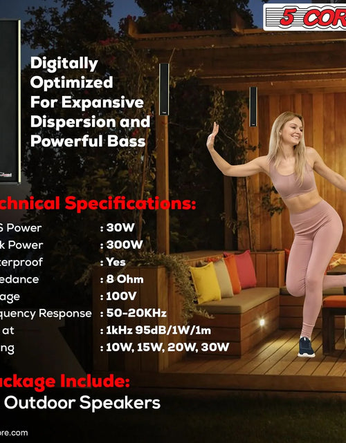 Load image into Gallery viewer, 5Core Outdoor Speakers Stereo in Wall 300W Peak Passive Home Audio System
