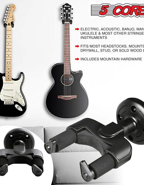 Load image into Gallery viewer, 5Core Guitar Wall Mount Hanger Adjustable Display Wall Hook Holder Hard Wood Base
