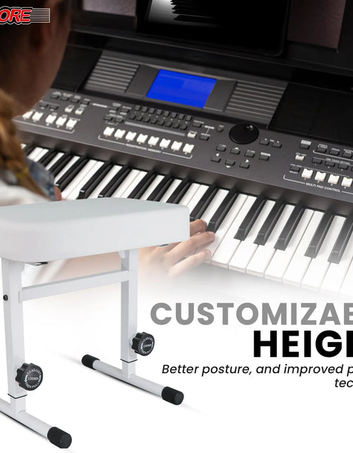Load image into Gallery viewer, 5CORE Keyboard Bench Piano Stool Thick Padded Seat Height Adjustable Keyboard Chair
