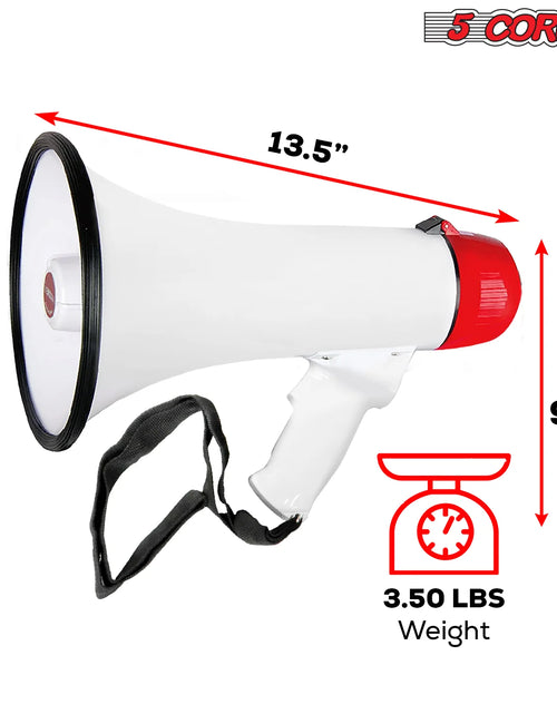 Load image into Gallery viewer, 5Core Megaphone Bullhorn Speaker 40W Bull Horn Rechargeable Cheer Megafono 1000 Yards
