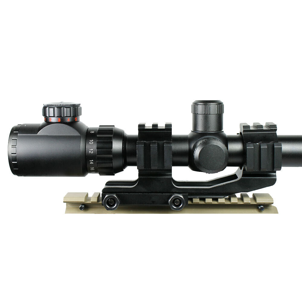 6-24X50 Hunting Rifle Scope Red Green Dual Illuminated with PEPR Mount Sunshade