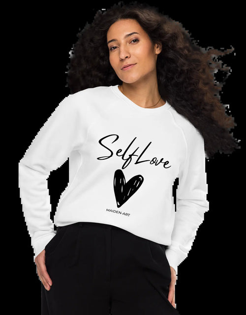 Load image into Gallery viewer, Organic Sweatshirt SELF LOVE Unisex Organic Raglan Sweatshirt
