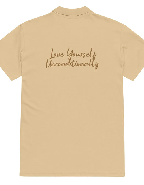 Load image into Gallery viewer, Self Love Premium Pique Polo Shirt with Old Gold Embroidery
