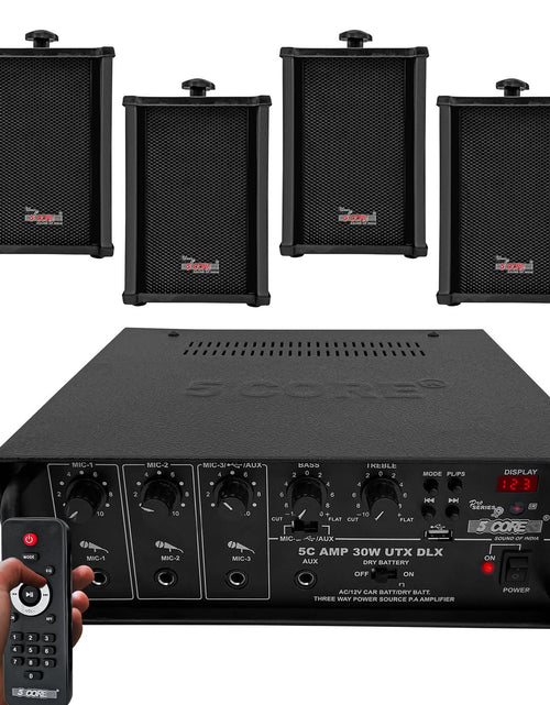 Load image into Gallery viewer, 5Core Audio System Combo 30W Amplifier 6.4” Wall Speakers 4 Piece 10W RMS Each Commercial Speaker System for Restaurant Office Cafe Bar
