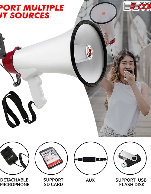 Load image into Gallery viewer, 5Core Megaphone Bullhorn Speaker 40W Bull Horn Rechargeable Cheer Megafono 1000 Yards
