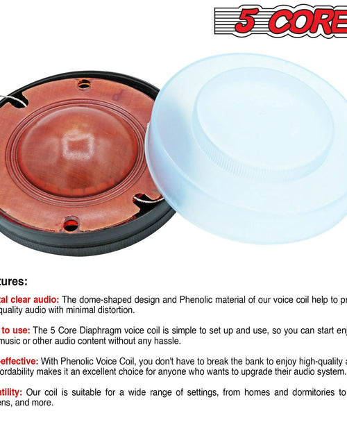 Load image into Gallery viewer, 5 Core Voice Coil Diaphragm • Phenolic 2&quot; Voice Coils • for Compression Horn Driver
