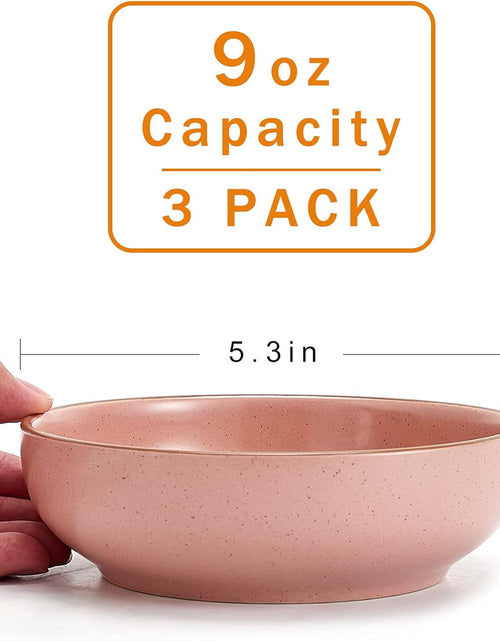 Load image into Gallery viewer, Ceramic Cat Bowls, Howise Pet Bowl Cat Dishes for Food and Water, 5.19 in Cat Food Bowl 3 Pack Pet Dishes for Cats Puppy, Matte Pink Finish
