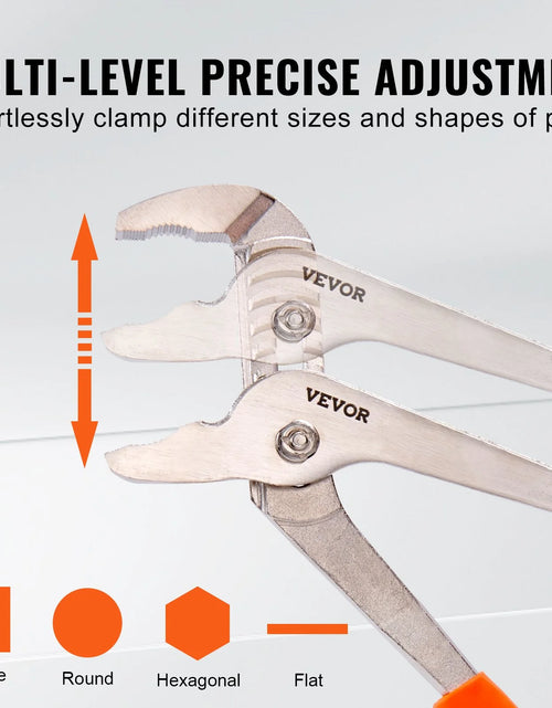 Load image into Gallery viewer, VEVOR 3-Piece Groove Joint Pliers Set, 12/10/8 Inch, Heat-Treated High Carbon Steel Water Pump Pliers, Button Quick Adjustable Pliers for Home Repair, Gripping, Nuts, Bolts, Pipes, Fittings
