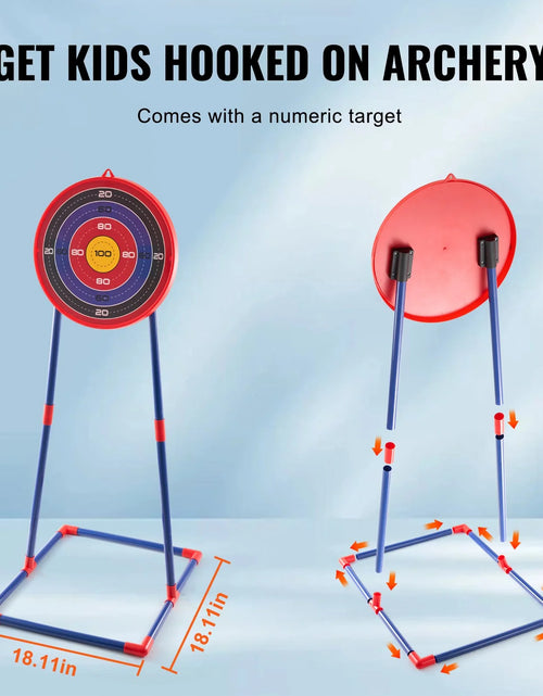 Load image into Gallery viewer, VEVOR Bow and Arrow Set for Kids, 2 Pack LED Light up Archery Set with 20 Suction Cup Arrows, Standing Target, 2 Quivers, 3 Target Cans, Outdoor Toy Birthday Gift for Boys &amp; Girls 6 7 8 9 10+ Year Old
