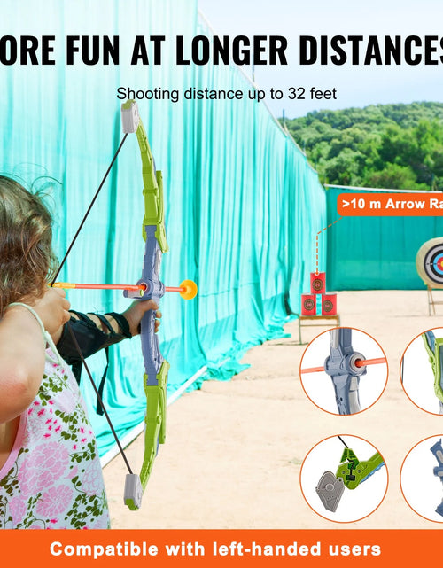 Load image into Gallery viewer, VEVOR Bow and Arrow Set for Kids, 2 Pack LED Light up Archery Set with 20 Suction Cup Arrows, Standing Target, 2 Quivers, 2 Guns, 20 Soft Bullets, 3 Target Cans, Outdoor Toy for Boy &amp; Girl 6+ Year Old
