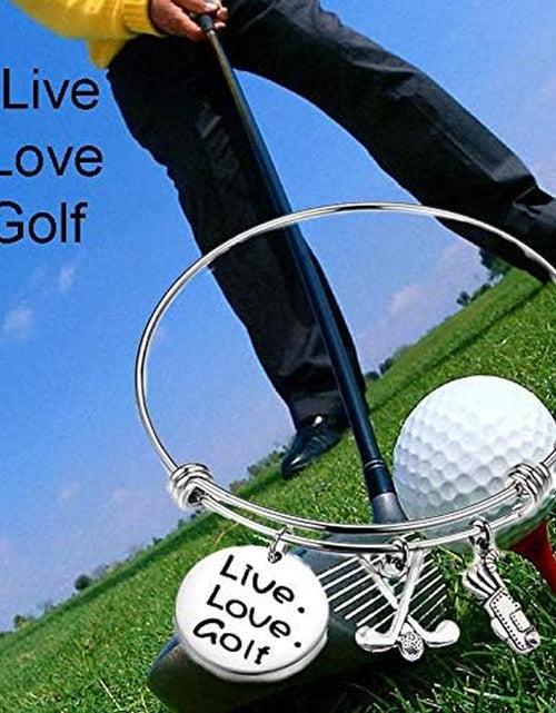 Load image into Gallery viewer, Golf Bracelet Live Love Golf Expandable Charm Bracelet Golf Jewelry Gift for Golf Lover/Golf Club/Golf Team
