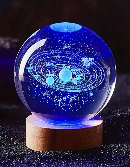 Load image into Gallery viewer, 3D Solar System Nightlight, Crystal Glass Ball Light Holiday Gifts
