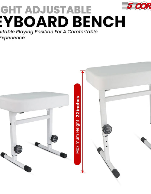 Load image into Gallery viewer, 5CORE Keyboard Bench Piano Stool Thick Padded Seat Height Adjustable Keyboard Chair
