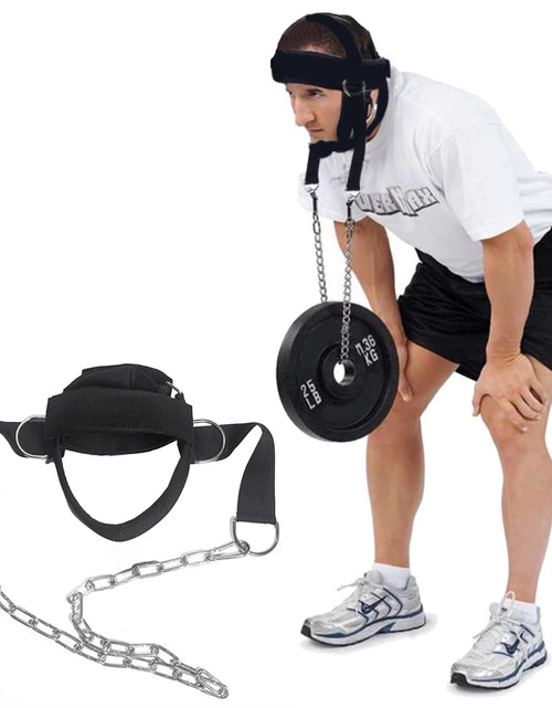 Load image into Gallery viewer, Head Neck Trainer Adjustable Neck Exerciser Head Harness Weight Lifting Belt Head Training Belt for Fitness Head Injury Recovery
