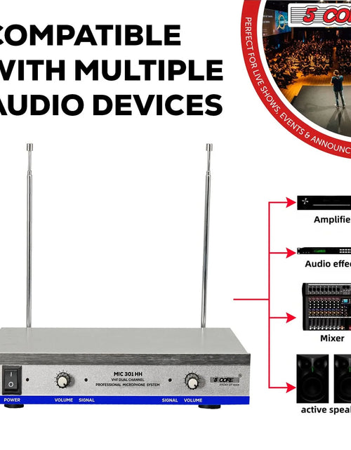 Load image into Gallery viewer, 5Core Wireless Microphones W 2 Headset Portable Mini Microfono Inalambricos + Receiver 165Ft Range
