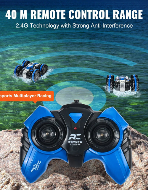 Load image into Gallery viewer, VEVOR Amphibious Remote Control Car Boat 2.4 Ghz 4WD RC Boat Kids Adults Blue

