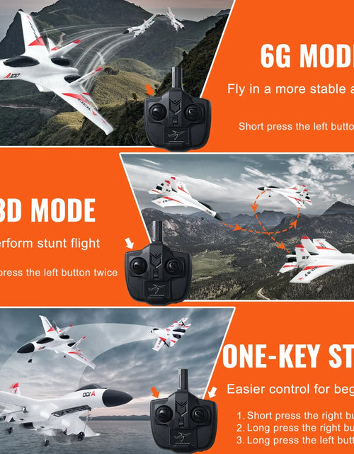 Load image into Gallery viewer, VEVOR RC Airplane Fighter EPP Foam RC Plane Toy 2.4Ghz Remote Control 3D/6G Mode
