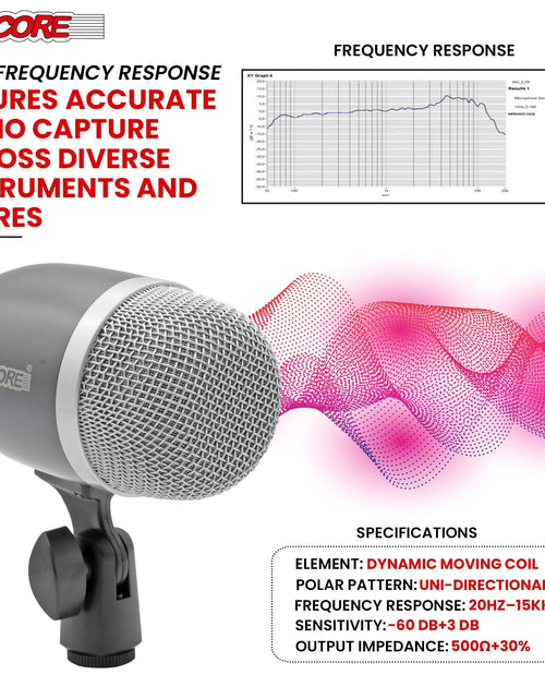 Load image into Gallery viewer, 5Core Tom Snare Mic Cardioid Dynamic Microphone for Drum Kit Percussion Instrument GREY
