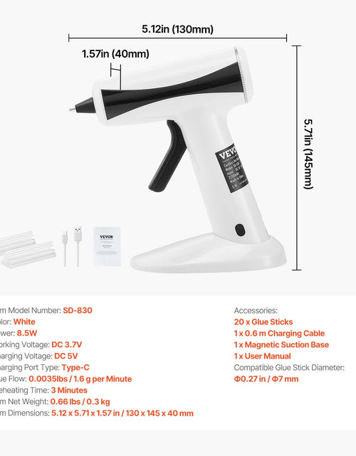 Load image into Gallery viewer, Cordless Hot Glue Gun Hot Melt Glue Gun with 20Pcs Sticks Rechargeable Battery
