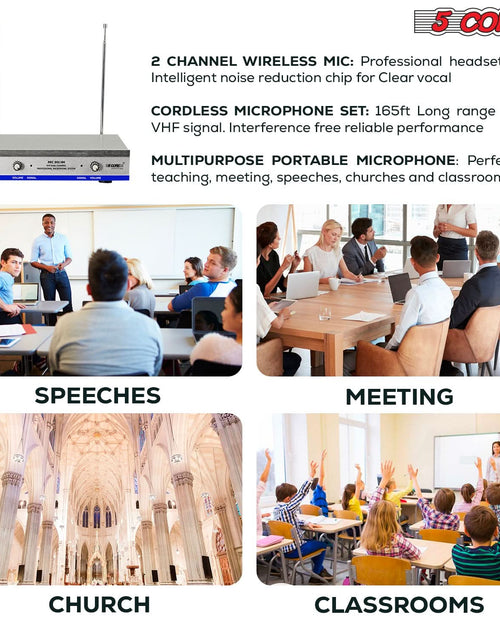Load image into Gallery viewer, 5Core Wireless Microphones W 2 Headset Portable Mini Microfono Inalambricos + Receiver 165Ft Range
