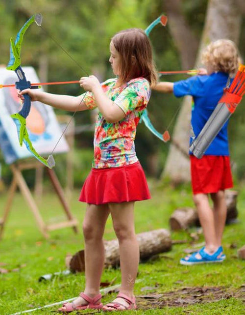 Load image into Gallery viewer, VEVOR Bow and Arrow Set for Kids, 2 Pack LED Light up Archery Set with 20 Suction Cup Arrows, Standing Target, 2 Quivers, 3 Target Cans, Outdoor Toy Birthday Gift for Boys &amp; Girls 6 7 8 9 10+ Year Old
