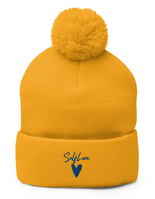 Load image into Gallery viewer, Self Love - Pom-Pom Beanie - Winter Beanie with Embroidery
