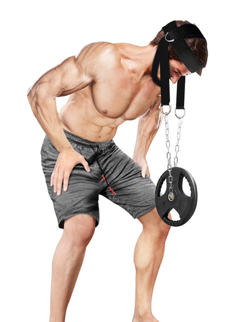 Load image into Gallery viewer, Head Neck Trainer Adjustable Neck Exerciser Head Harness Weight Lifting Belt Head Training Belt for Fitness Head Injury Recovery
