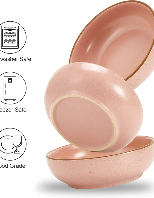 Load image into Gallery viewer, Ceramic Cat Bowls, Howise Pet Bowl Cat Dishes for Food and Water, 5.19 in Cat Food Bowl 3 Pack Pet Dishes for Cats Puppy, Matte Pink Finish
