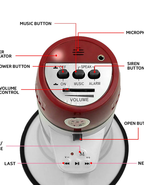 Load image into Gallery viewer, 5Core Megaphone Bullhorn Speaker 40W Bull Horn Rechargeable Cheer Megafono 1000 Yards
