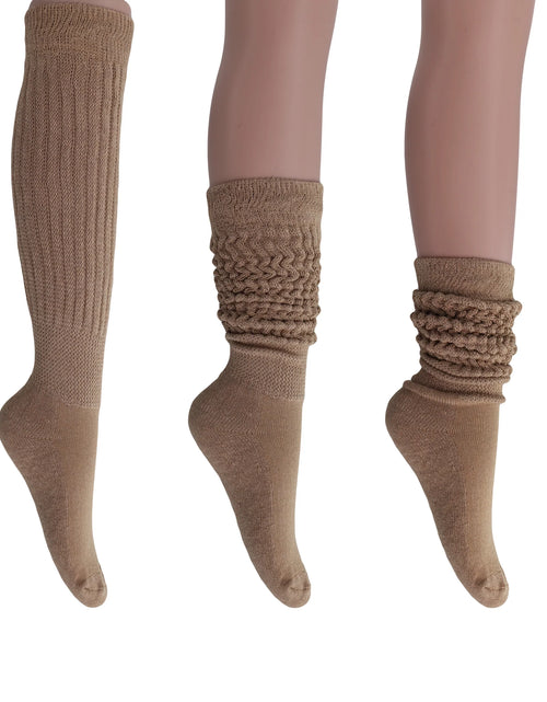 Load image into Gallery viewer, Women&#39;S Extra Long Slouch Socks – Thick Cotton Retro Scrunch Socks for Boots &amp; Lounging, 1 Pair
