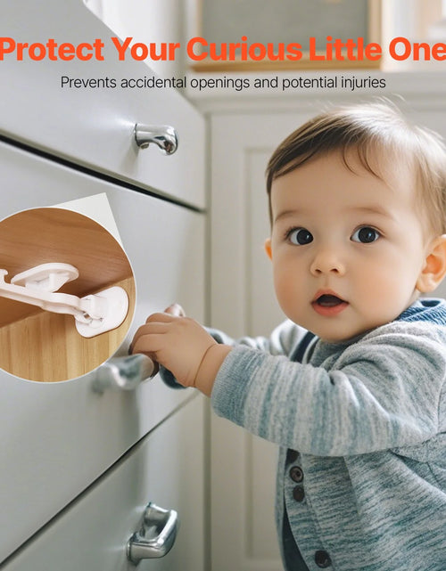 Load image into Gallery viewer, VEVOR Cabinet Latch Locks 12 Pack Child Safety Cabinet Locks Adhesive Invisible
